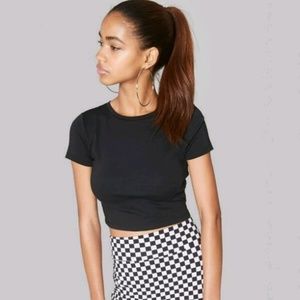 *NWT* Cropped Short Sleeve Tee Black Small